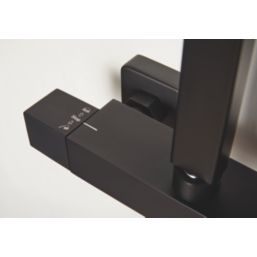 Highlife Bathrooms Orkney Series 2  Rear-Fed Exposed Matt Black Thermostatic Shower