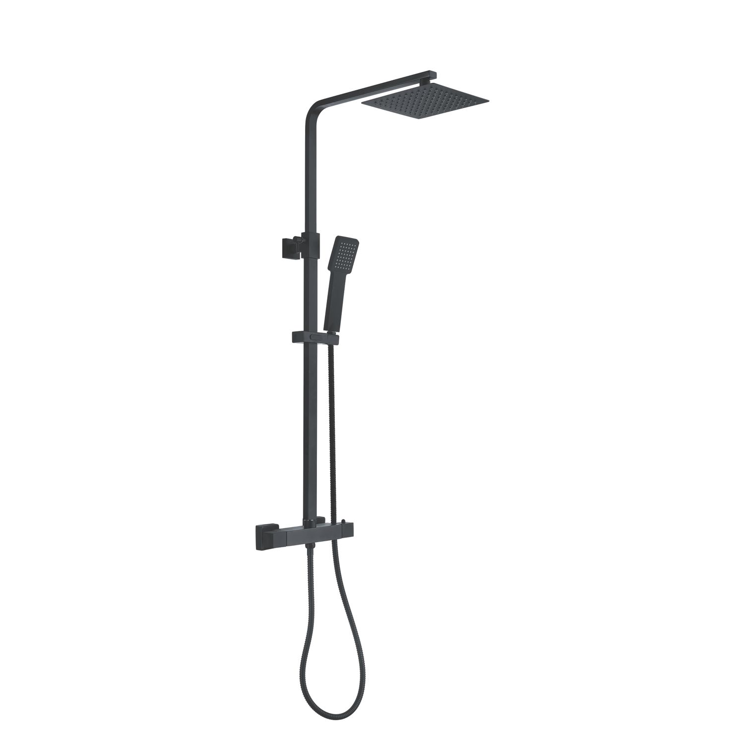 Highlife Bathrooms Orkney Series 2 Rear-Fed Exposed Matt Black Thermostatic Shower (911HL)