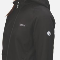 Regatta Arec Womens Softshell Hooded Jacket Black Size 8