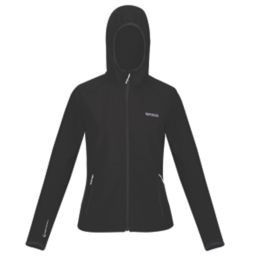 Regatta Arec Womens Softshell Hooded Jacket Black Size 8