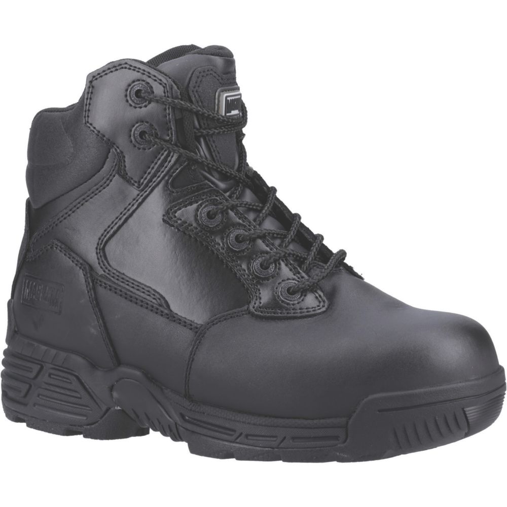 Magnum Stealth Force 6.0 Metal Free Safety Boots Black Size 7.5 - Screwfix