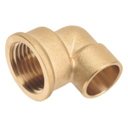Flomasta  Brass End Feed Adapting 90° Female Elbow 15mm x 1/2"