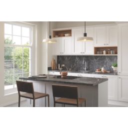 Wilsonart Options Plus Marquina Matt Black Marble Effect Laminate Breakfast Bar 4100mm x 900mm x 38mm