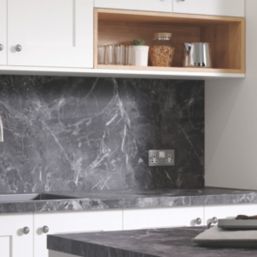 Wilsonart Options Plus Marquina Matt Black Marble Effect Laminate Breakfast Bar 4100mm x 900mm x 38mm