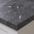 Wilsonart Options Plus Marquina Matt Black Marble Effect Laminate Breakfast Bar 4100mm x 900mm x 38mm