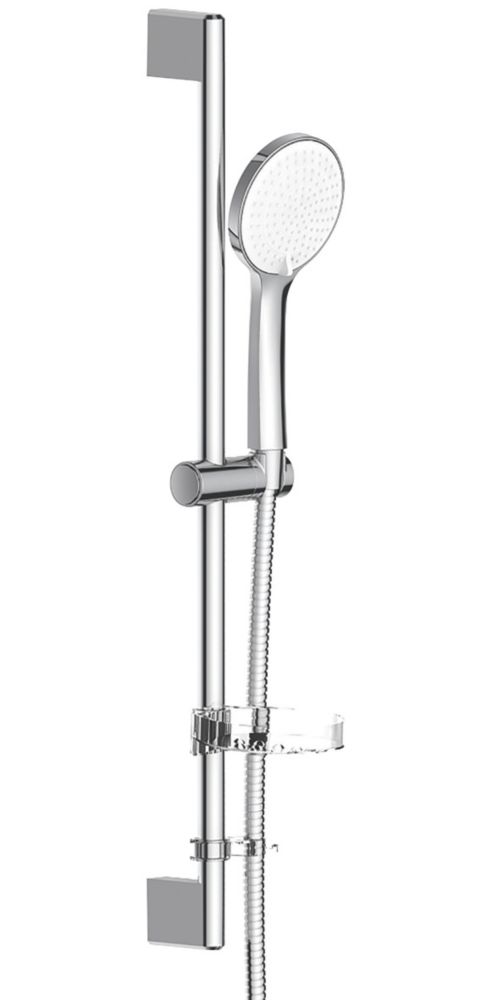 Swirl Solent Riser Rail Set Chrome - Screwfix