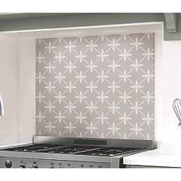 Laura Ashley Wicker Dove Grey Self-Adhesive Glass Kitchen Splashback 600mm x 750mm x 6mm