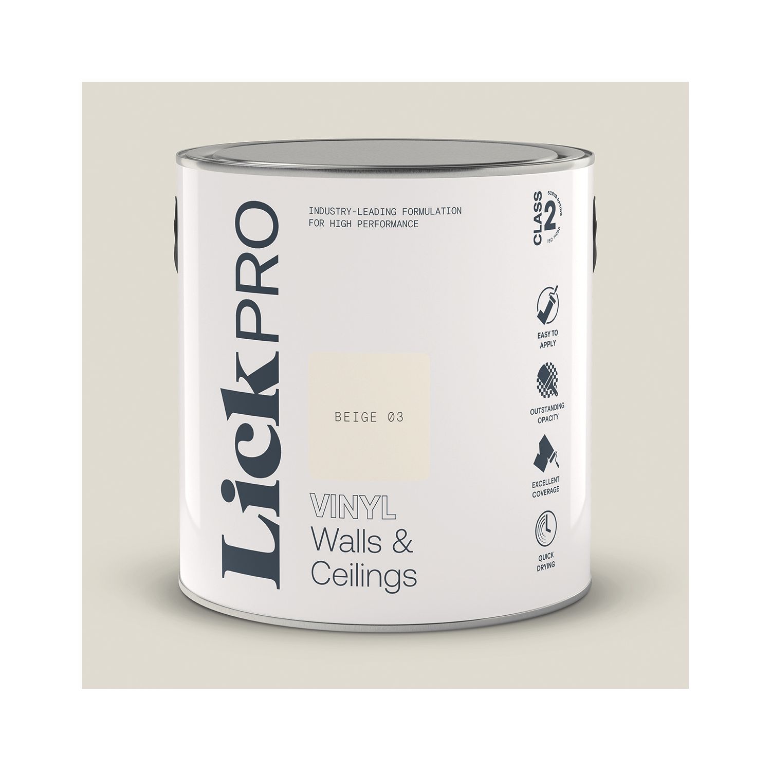 LickPro 2.5Ltr Beige 03 Vinyl Matt Emulsion Paint (911TM)