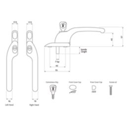 Fab & Fix Right-Handed Offset Connoisseur Espagnolette Window Handle Polished Chrome