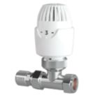 Drayton RT212 15mm x 1/2" White/Chrome Straight Traditional Thermostatic Radiator Valve Head & Body