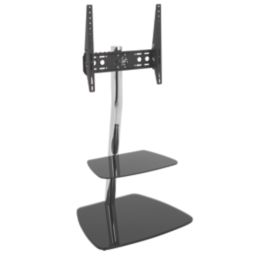 Black chrome deals tv stand