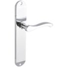 Smith & Locke Bigbury Fire Rated Latch Long Lever Door Handles Pair Polished Chrome