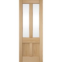 Jeld-Wen Deco 4-Clear Light Unfinished Oak Veneer Wooden 4-Panel Internal Door 1981 x 838mm