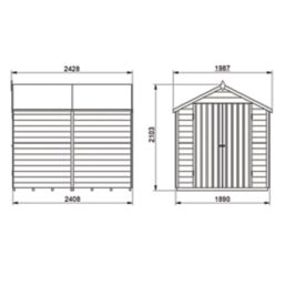 Forest  6' x 8' (Nominal) Apex Overlap Timber Shed with Assembly