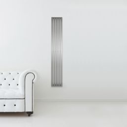 Time Lunar 1500mm x 240mm 1985BTU Matt Chrome Vertical Designer Radiator