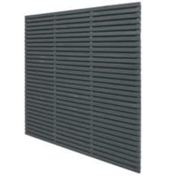Forest  Double-Slatted  Fence Panels Anthracite Grey 6' x 6' Pack of 3