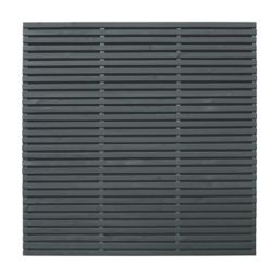 Forest  Double-Slatted  Garden Fence Panel Anthracite Grey 6' x 6' Pack of 3