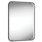 Sensio Aspect Rectangular Bathroom Mirror Matt Black With 285 - 459lm LED Light 700mm x 500mm