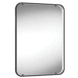 Sensio Aspect Rectangular Bathroom Mirror Matt Black With 285 - 459lm LED Light 700mm x 500mm