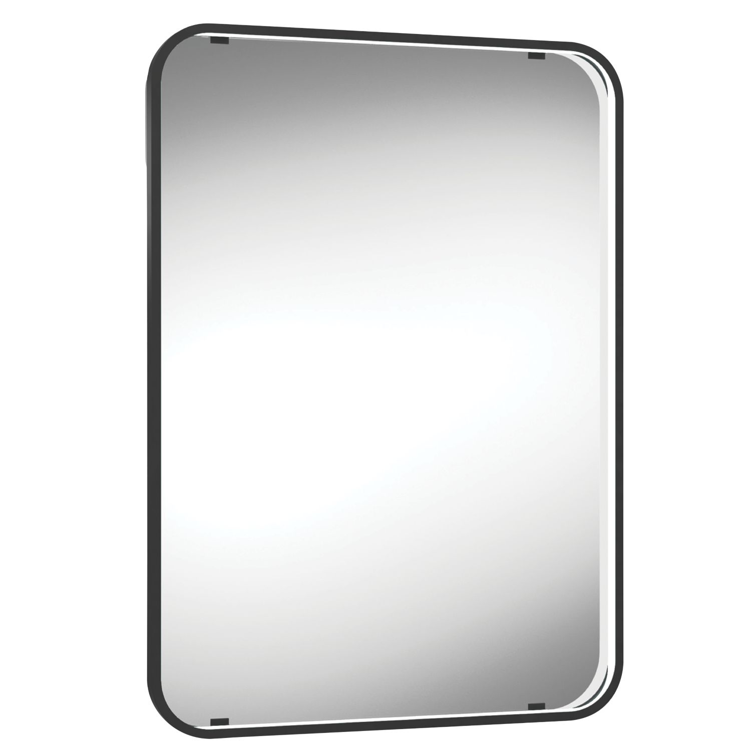 Sensio Aspect Rectangular Bathroom Mirror Matt Black With 2967lm LED Light 700mm x 500mm (912PH)
