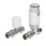 Towelrads  15mm x 1/2" White Straight Modern Thermostatic Radiator Valve & Lockshield