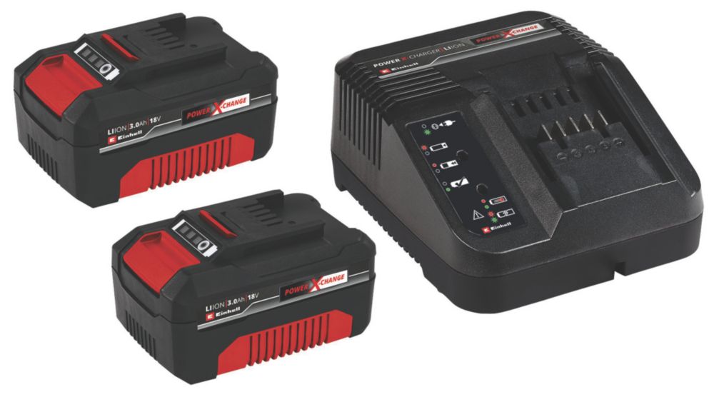 Einhell 18V 3.0Ah Li-Ion Power X-Change Battery Starter Kit 2 Pack -  Screwfix