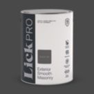 LickPro 5Ltr Smooth Black 02 Masonry Paint