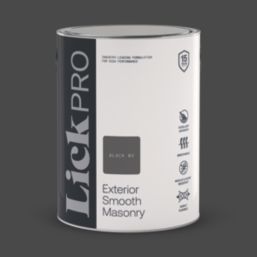 LickPro 5Ltr Smooth Black 02 Masonry Paint