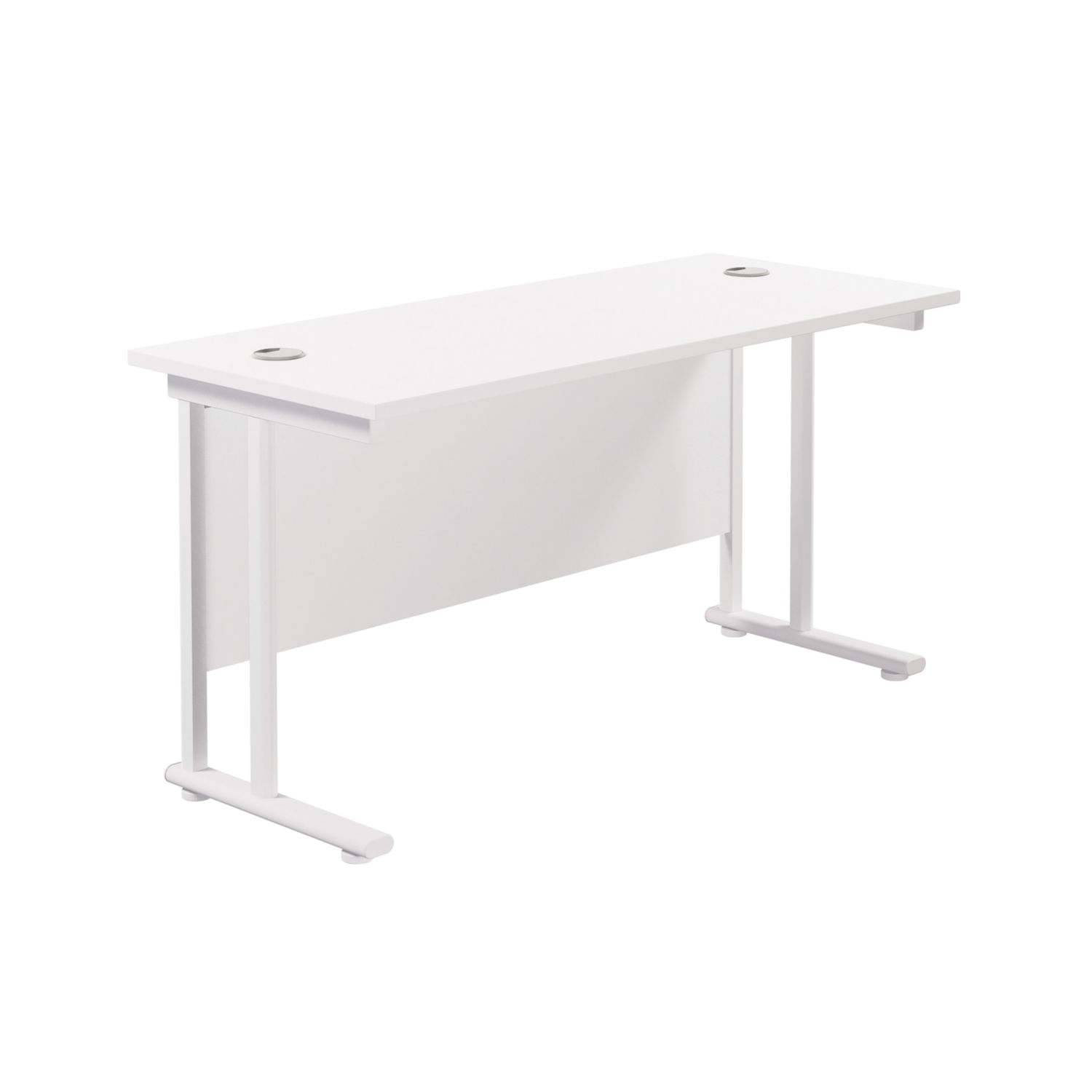 TC Group Aztec Twin Upright Rectangular Office Desk White/White 1400mm x 600mm (912TT)
