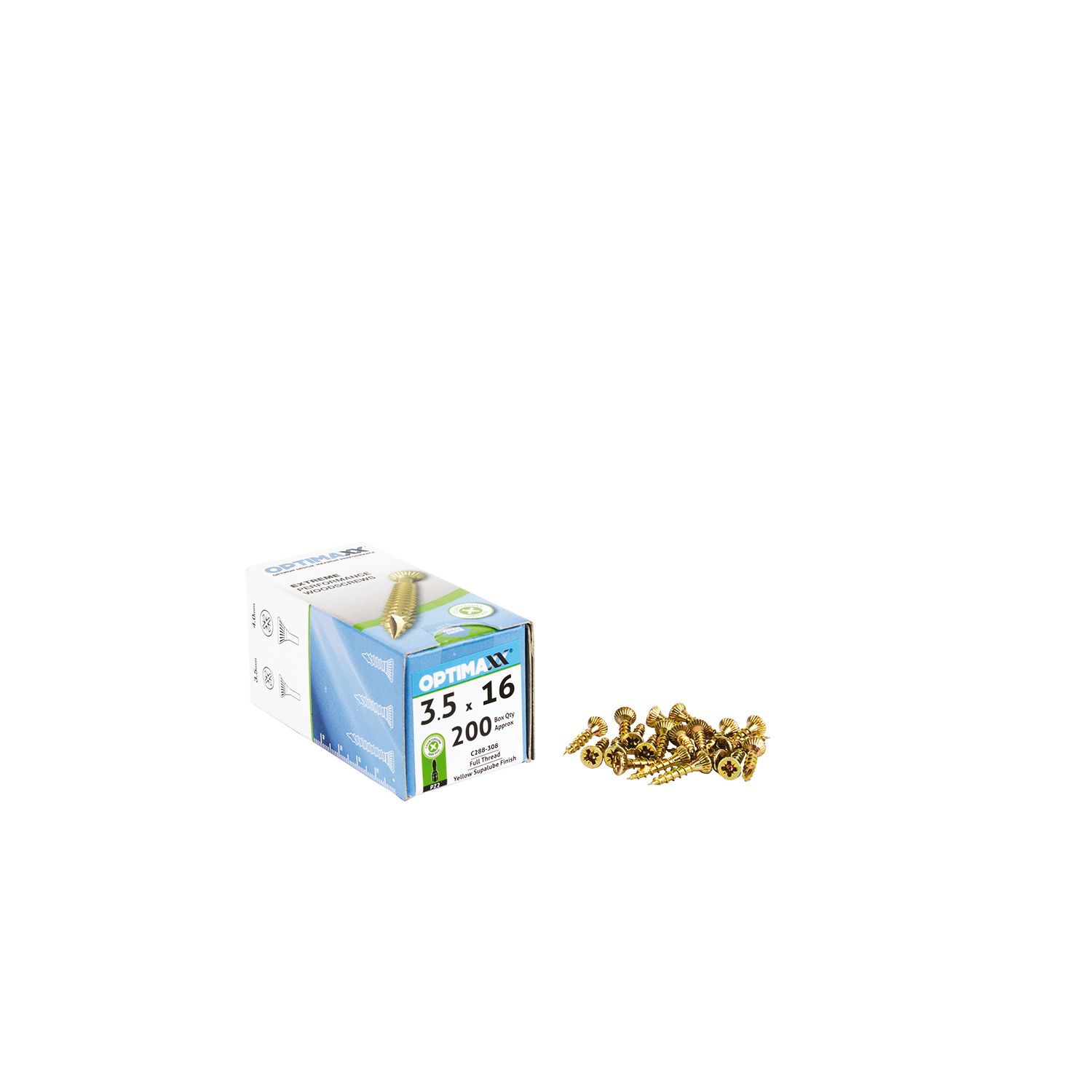Optimaxx PZ Countersunk Wood Screws 3.5mm x 16mm 200 Pack (912TY)