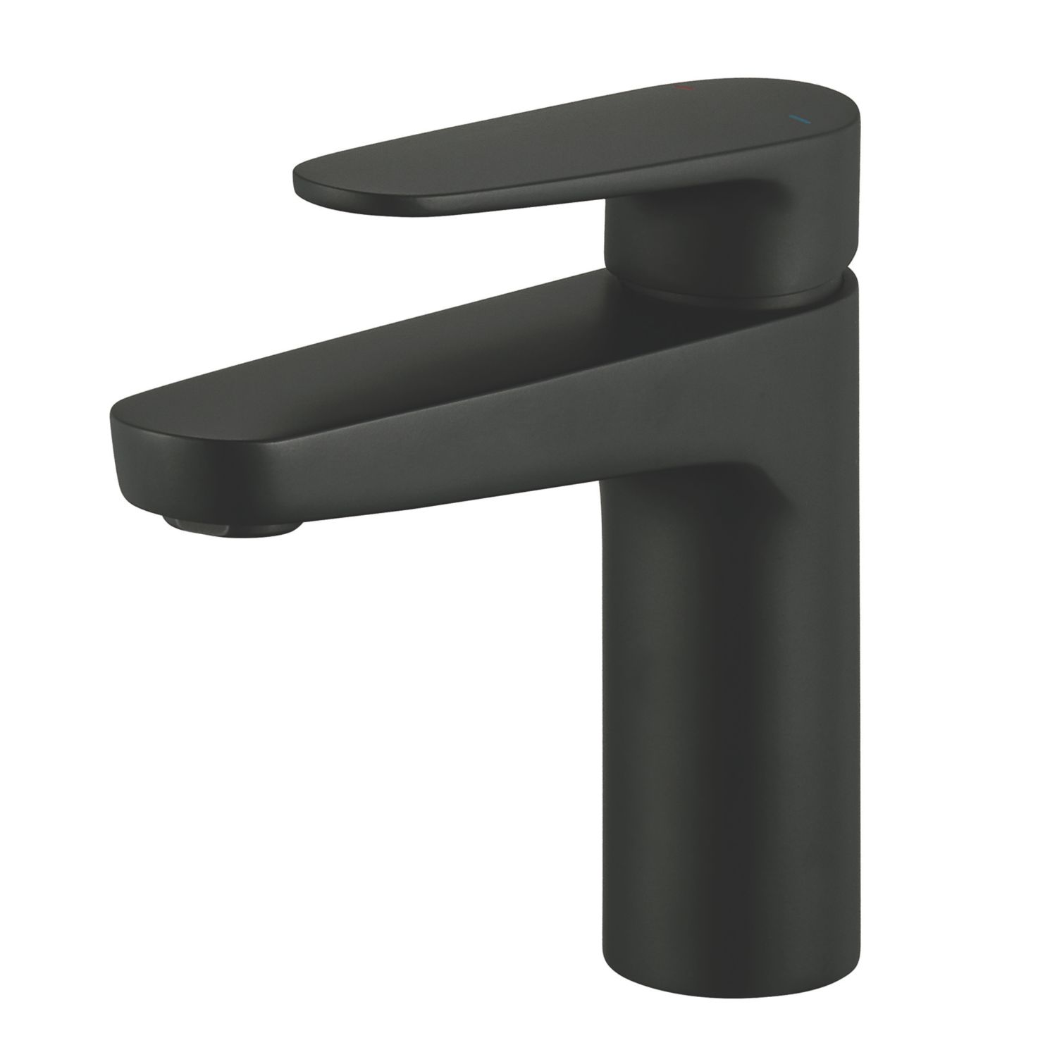 Swirl Caldew Black 151mm Standard Lever Mono Basin Mixer Tap With Clicker Waste (912XX)