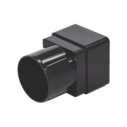 FloPlast  Square to Round Rainwater Downpipe Connector Black 65mm