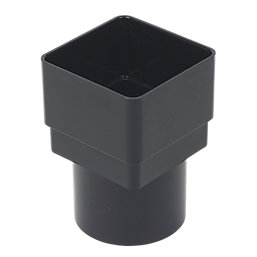 FloPlast  Square to Round Rainwater Downpipe Connector Black 65mm