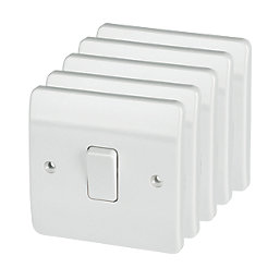 MK Logic Plus 10AX 1-Gang 2-Way Light Switch  White  5 Pack