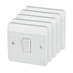 MK Logic Plus 10AX 1-Gang 2-Way Light Switch White 5 Pack - Screwfix