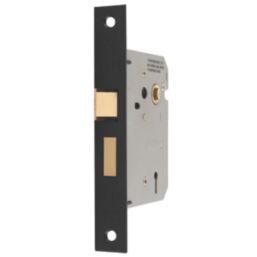 Smith & Locke  3 Lever Matt Black Mortice Sashlock 76mm Case - 57mm Backset