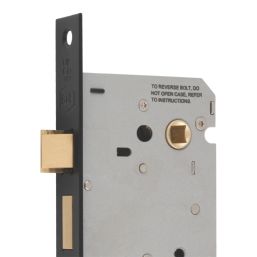 Smith & Locke  3 Lever Matt Black Mortice Sashlock 76mm Case - 57mm Backset