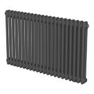 Flomasta 600mm x 1010mm 3536BTU Black Horizontal 2 Column Radiator