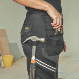 Site Kilani Womens Stretch Trousers Black / Grey Size 16 28" L