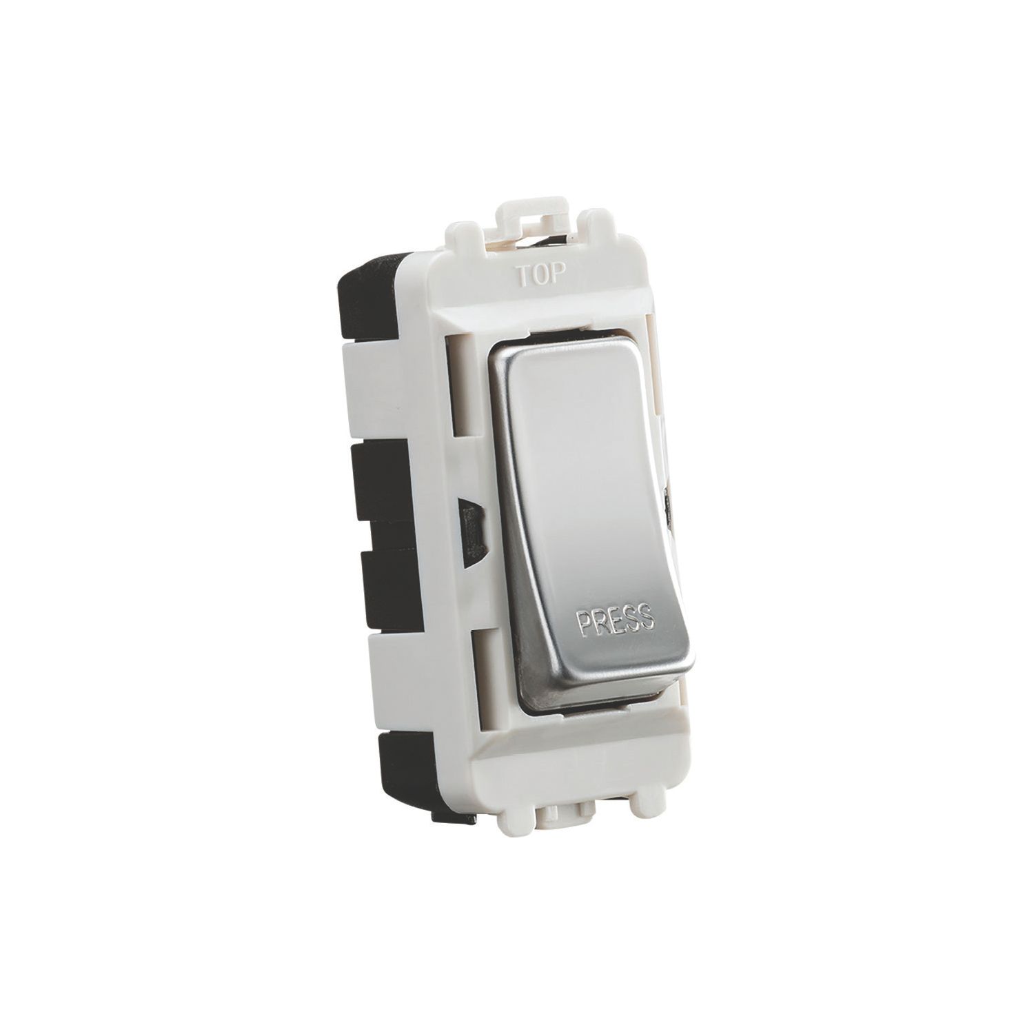Knightsbridge 20AX 2-Way Grid Retractive Switch Module 'Press' Polished Chrome (913CR)