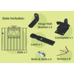 Apollo Wenlock Low Gate Black 929mm x 900mm