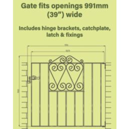 Apollo Wenlock Low Gate Black 929mm x 900mm