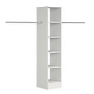 Spacepro  5-Shelf Tower Unit with Hanger Bar White 450mm x 2100mm