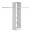 Spacepro  5-Shelf Tower Unit with Hanger Bar White 450mm x 2100mm