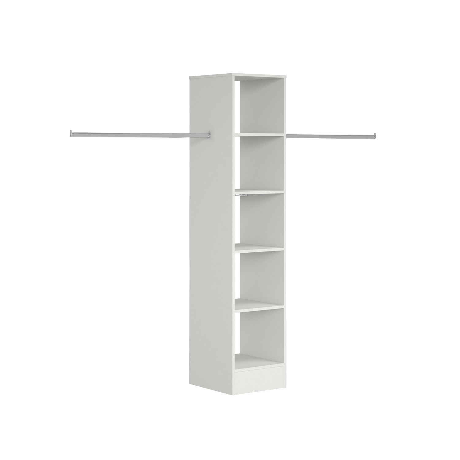 Spacepro 5-Shelf Tower Unit with Hanger Bar White 450mm x 2100mm (913GP)
