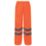 Regatta Pro Hi Vis Packaway Trousers Elasticated Waist Orange Large 36" W 32" L