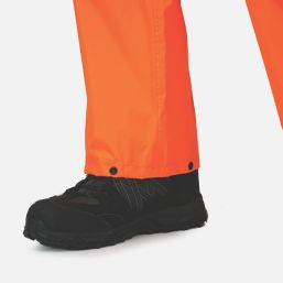 Regatta Pro Hi Vis Packaway Trousers Elasticated Waist Orange Large 36" W 32" L