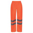 Regatta Pro Hi Vis Packaway Trousers Elasticated Waist Orange Large 36" W 32" L