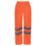 Regatta Pro Hi Vis Packaway Trousers Elasticated Waist Orange Large 36" W 32" L