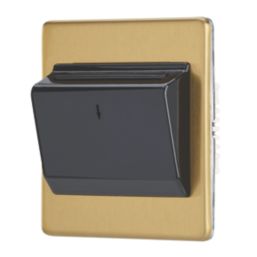 Contactum Lyric 10AX Key Card Switch Brushed Brass with Black Inserts
